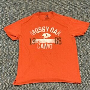 00’s Vintage Mossy Oak Camo Rusty Orange Tee L